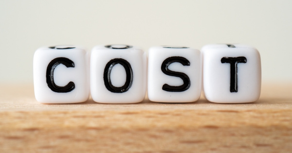 COSTと書かれた文字素材