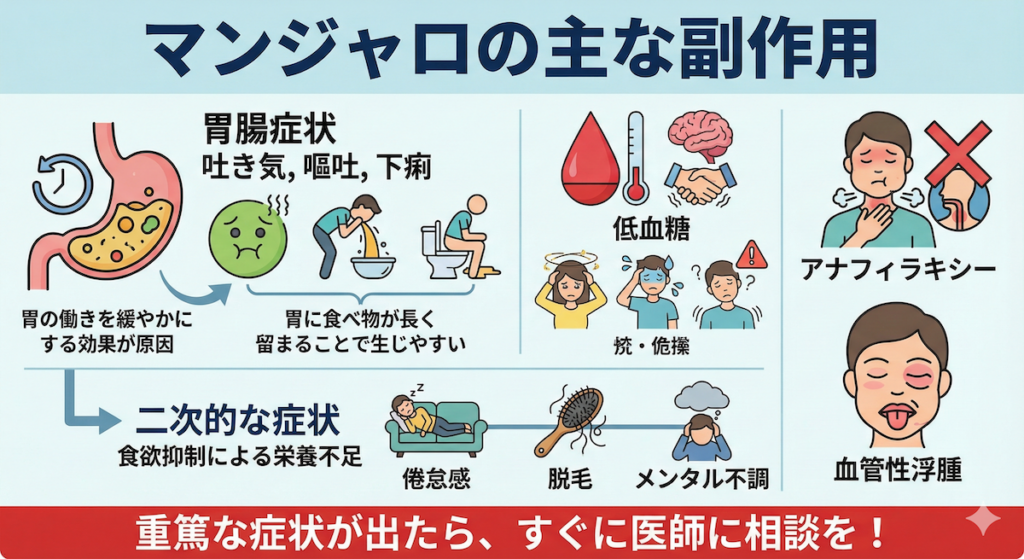 マンジャロの主な副作用